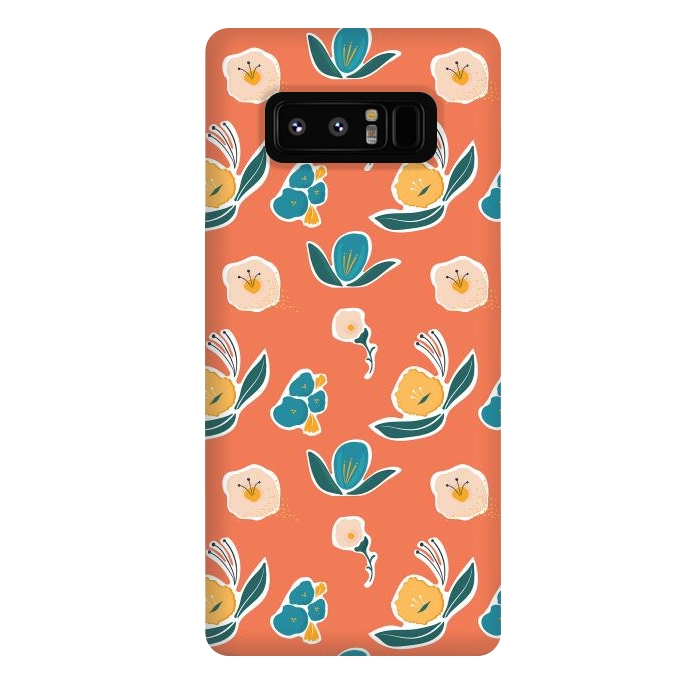 Galaxy Note 8 StrongFit Coral Floral by Kimberly Senn | Senn & Sons