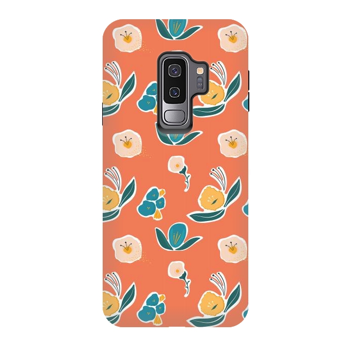 Galaxy S9 plus StrongFit Coral Floral by Kimberly Senn | Senn & Sons