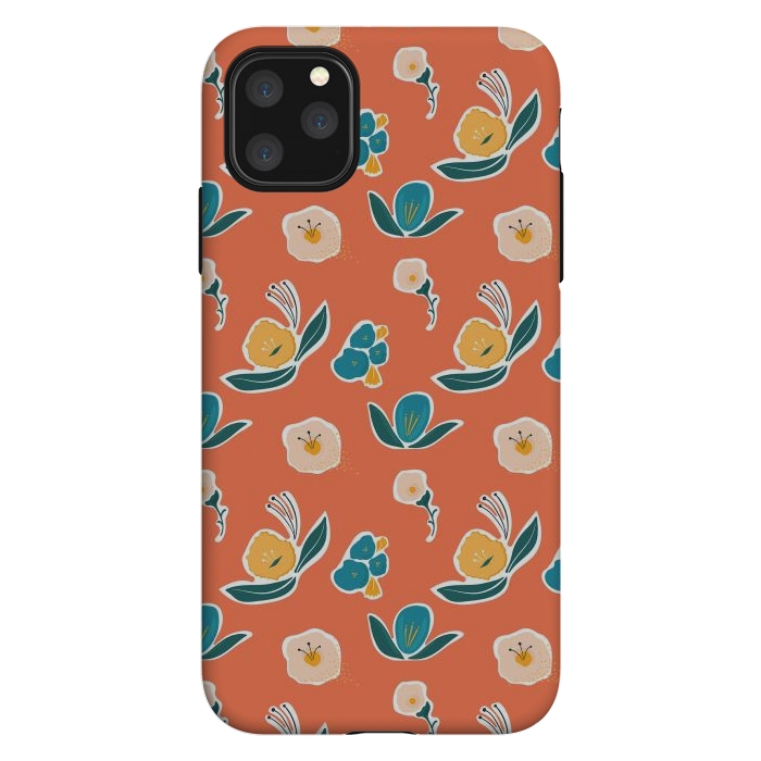 iPhone 11 Pro Max StrongFit Coral Floral by Kimberly Senn | Senn & Sons