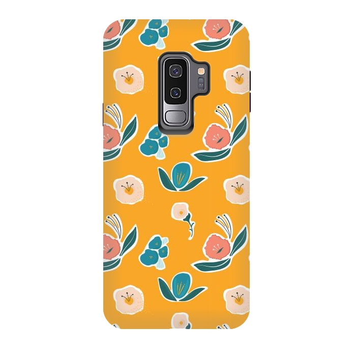 Galaxy S9 plus StrongFit Gold Floral by Kimberly Senn | Senn & Sons