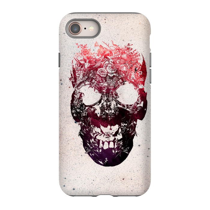 iPhone 8 StrongFit Floral Skull by Ali Gulec