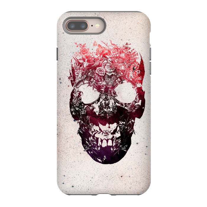 iPhone 8 plus StrongFit Floral Skull by Ali Gulec