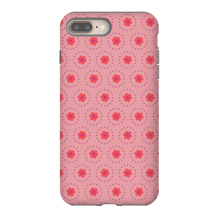 iPhone 8 plus StrongFit Pink Circular Floral by Rosie Simons