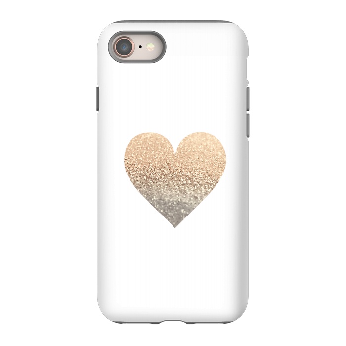 iPhone 8 StrongFit Gatsby Gold Heart by Monika Strigel
