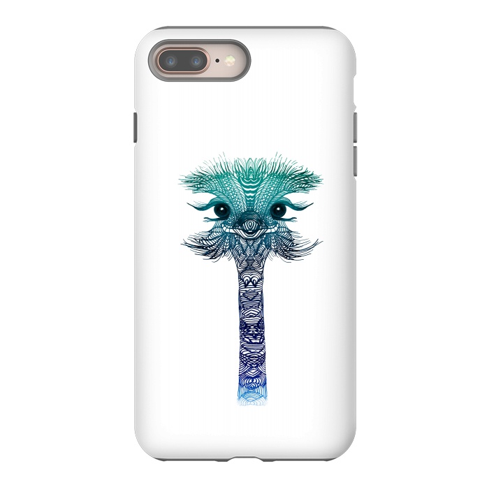 iPhone 8 plus StrongFit Ostrich Strigel Blue Mint by Monika Strigel