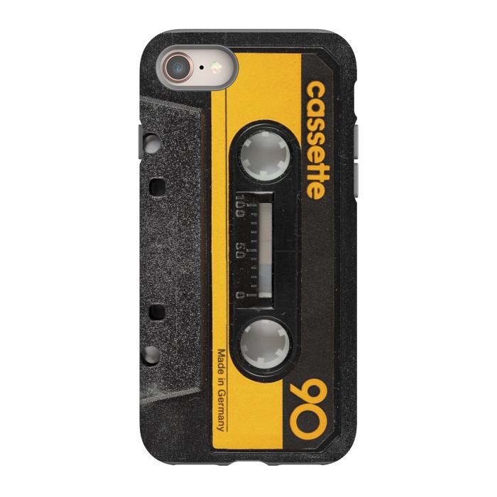 iPhone 8 StrongFit CASSETTE YELLOW by Diego Tirigall