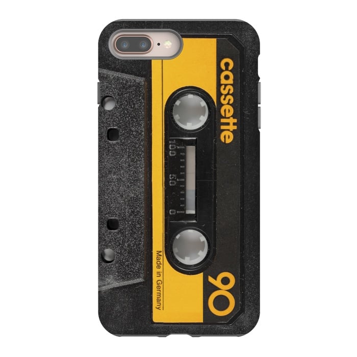 iPhone 8 plus StrongFit CASSETTE YELLOW by Diego Tirigall