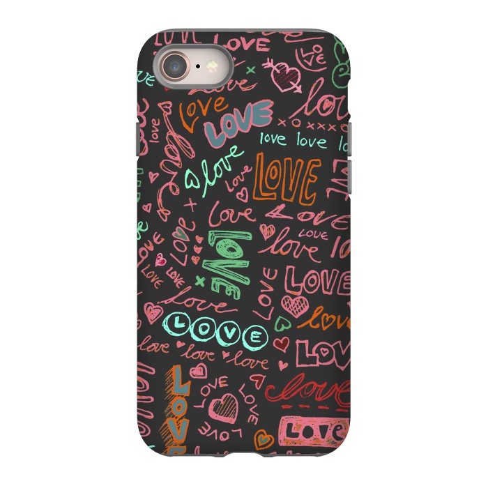 iPhone 8 StrongFit Love Love Love ballpoint doodles by Micklyn Le Feuvre