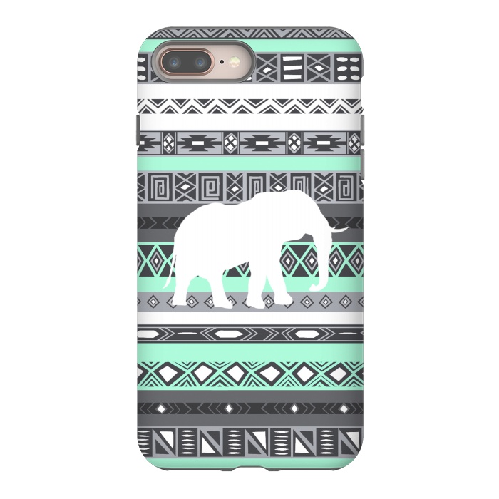 iPhone 8 plus StrongFit Tiffany Elephant Aztec by Rex lambo