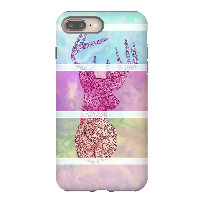 iPhone 8 plus StrongFit Deer Vintage Stripes Paisley Photo by Girly Trend