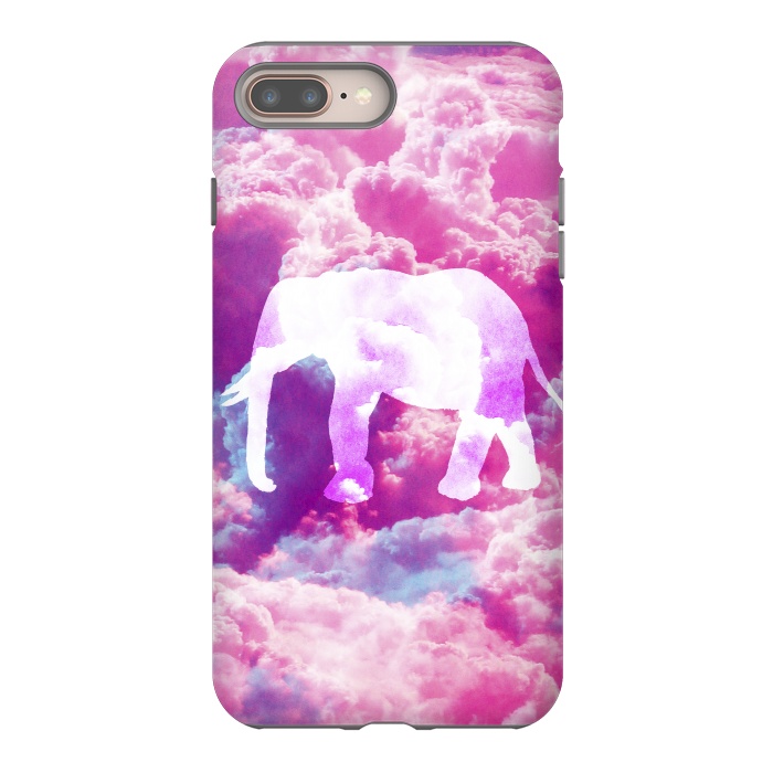 iPhone 8 plus StrongFit Elephant on Pink Purple Clouds by Girly Trend