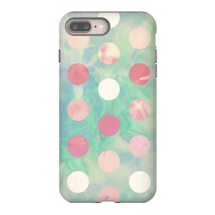 iPhone 8 plus StrongFit Polka Dots Watercolor Front by Girly Trend
