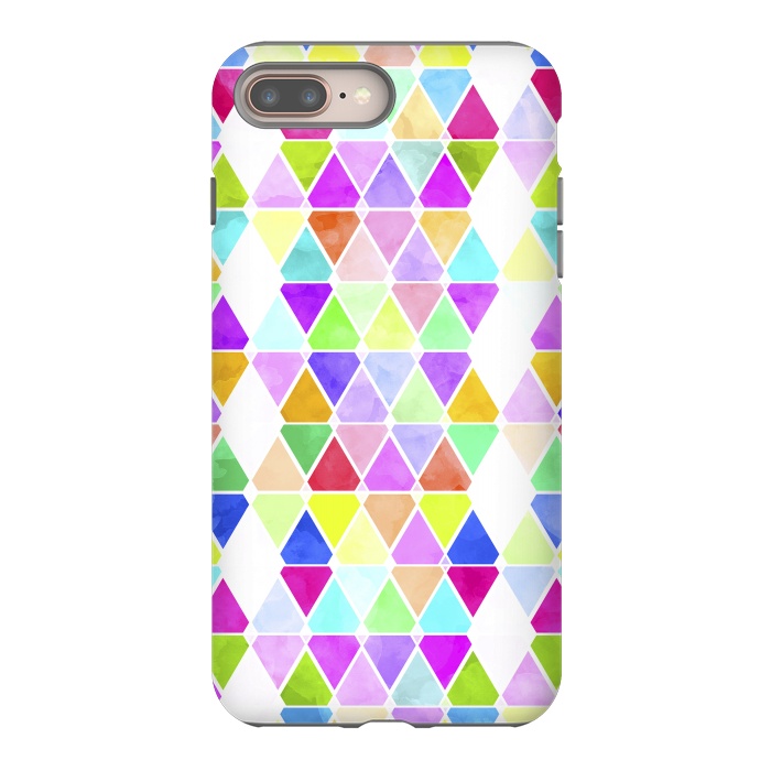iPhone 8 plus StrongFit Watercolor Abstract Pastel Triangles by Girly Trend