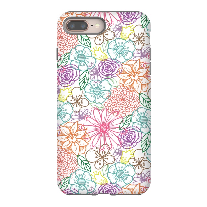 iPhone 8 plus StrongFit Bright Floral by TracyLucy Designs