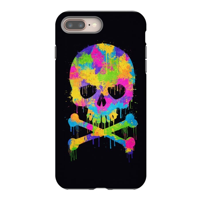 iPhone 8 plus StrongFit Grafitti Watercolor Skull by Philipp Rietz
