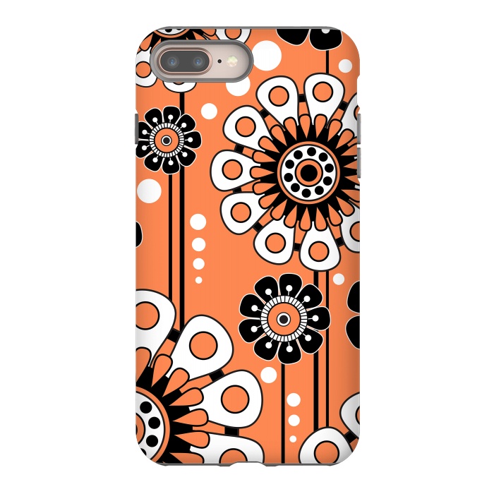 iPhone 8 plus StrongFit Orange Flowers by Shelly Bremmer