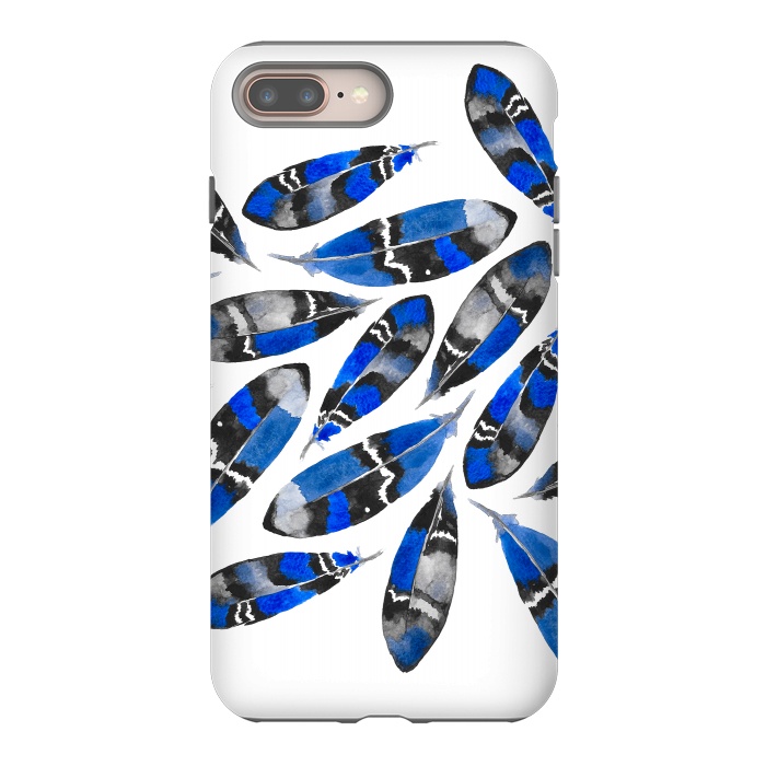 iPhone 8 plus StrongFit Northern Feather Blue by Amaya Brydon