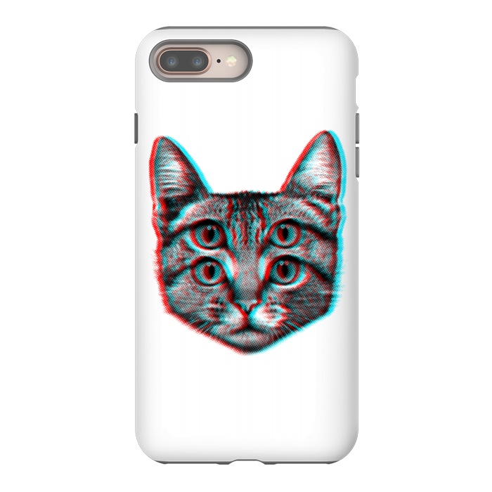 iPhone 8 plus StrongFit 3D Cat by Mitxel Gonzalez