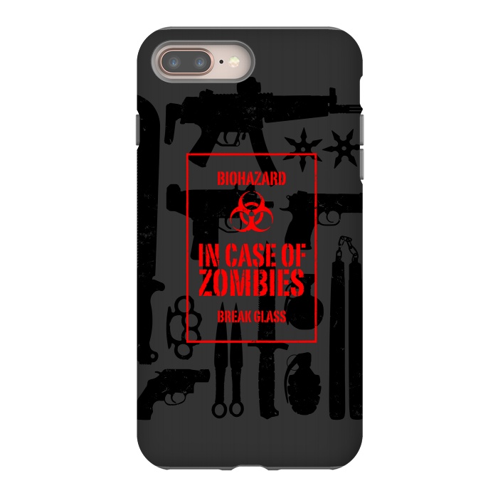 iPhone 8 plus StrongFit In case of zombies break glass by Mitxel Gonzalez