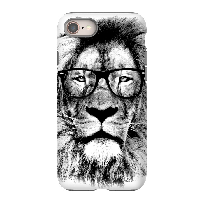 iPhone 8 StrongFit The King Lion of The Library by Mitxel Gonzalez