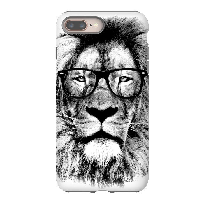 iPhone 8 plus StrongFit The King Lion of The Library by Mitxel Gonzalez