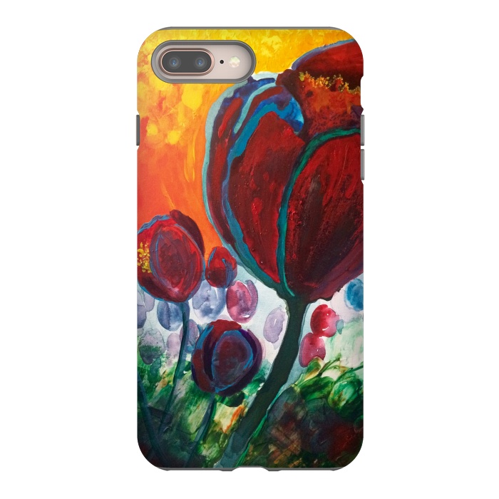 iPhone 8 plus StrongFit Blue High Tulips on Fire by ANoelleJay