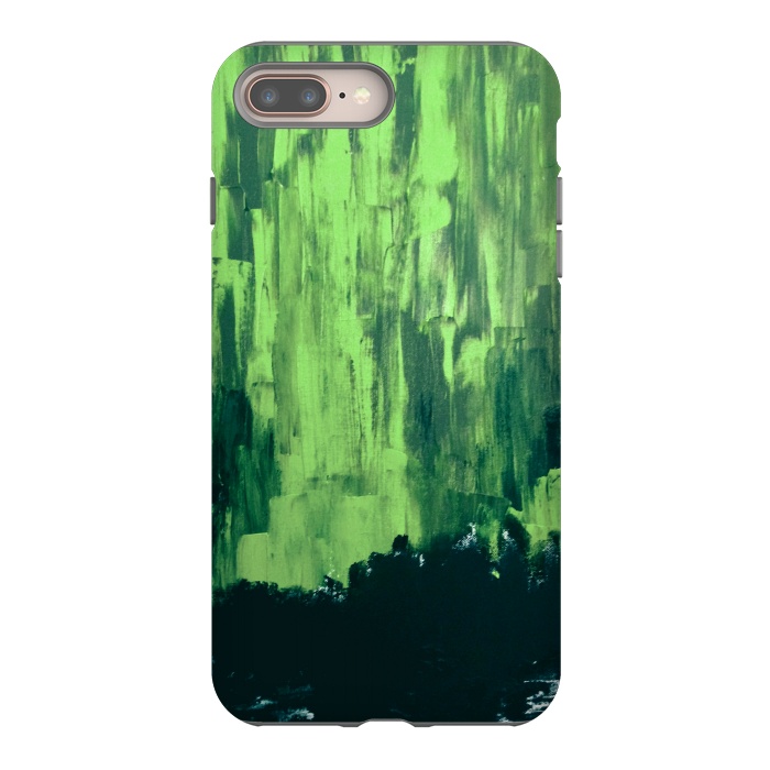 iPhone 8 plus StrongFit Lime Green Northern Lights by ANoelleJay