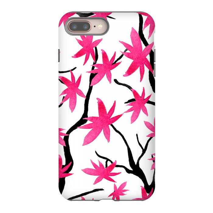 iPhone 8 plus StrongFit Pink Blossoms by Amaya Brydon