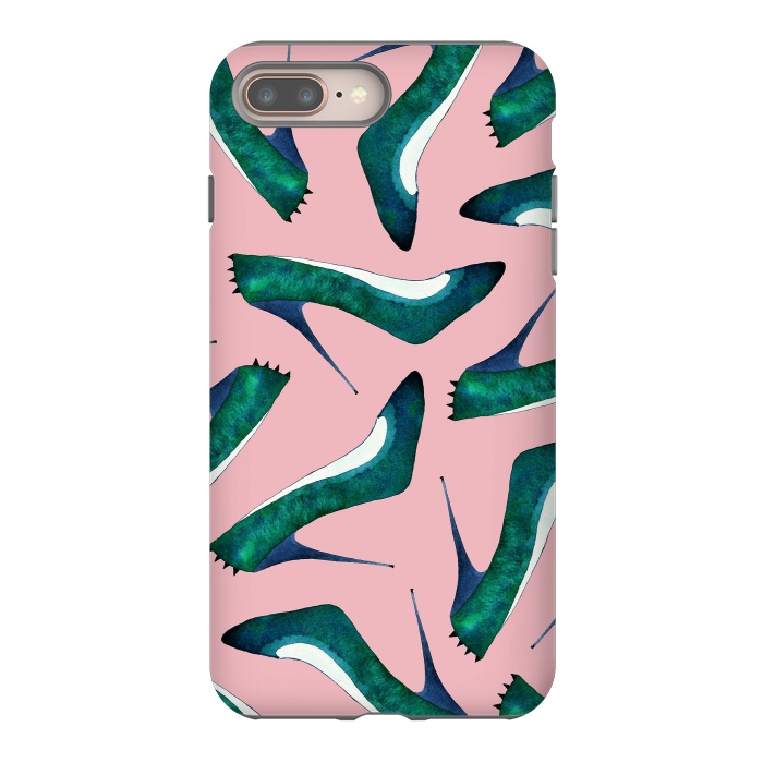 iPhone 8 plus StrongFit Green With Envy Pink by Amaya Brydon