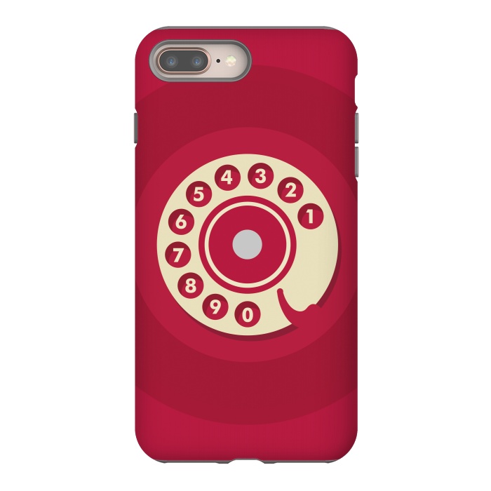 iPhone 8 plus StrongFit Vintage Red Telephone by Dellán