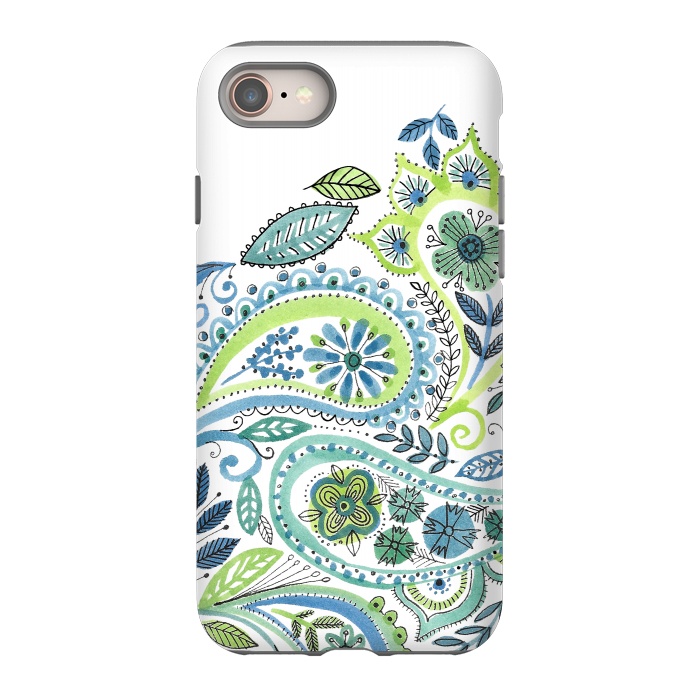 iPhone 8 StrongFit Watercolour Paisley by Laura Grant