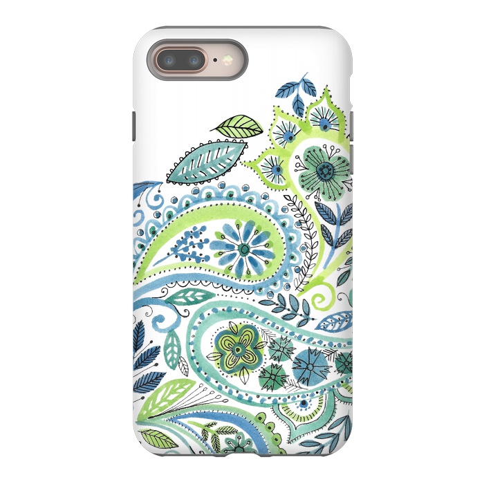 iPhone 8 plus StrongFit Watercolour Paisley by Laura Grant