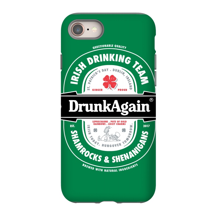 iPhone 8 StrongFit DrunkAgain Beer Label by Vó Maria