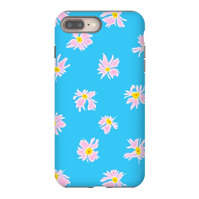 iPhone 8 plus StrongFit Pink Snow & Sky by Bettie * Blue