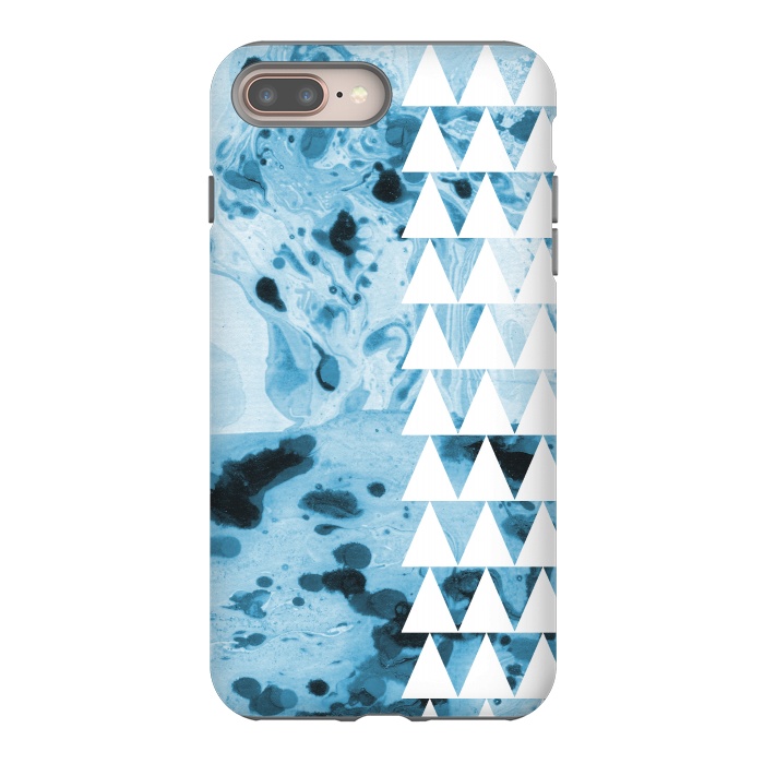 iPhone 8 plus StrongFit Marble triangles by Laura Grant