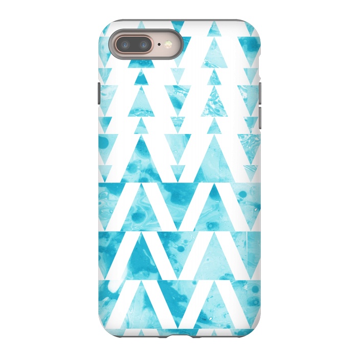 iPhone 8 plus StrongFit Marble triangles 2 by Laura Grant