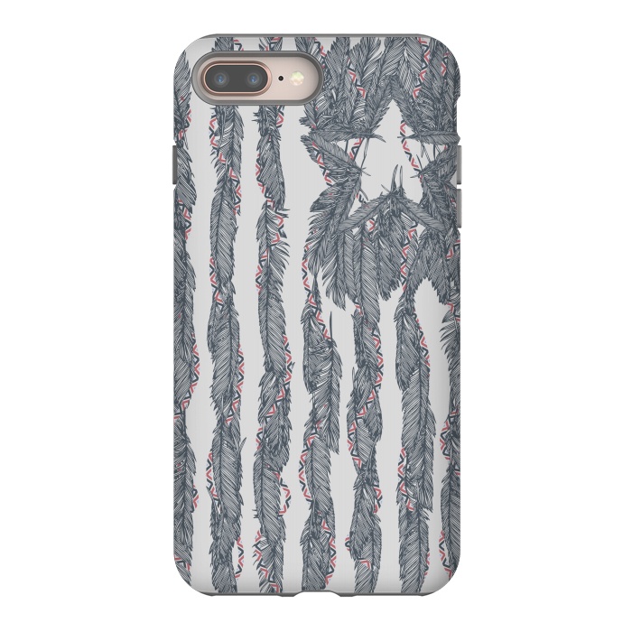 iPhone 8 plus StrongFit America Feather Flag by Sitchko