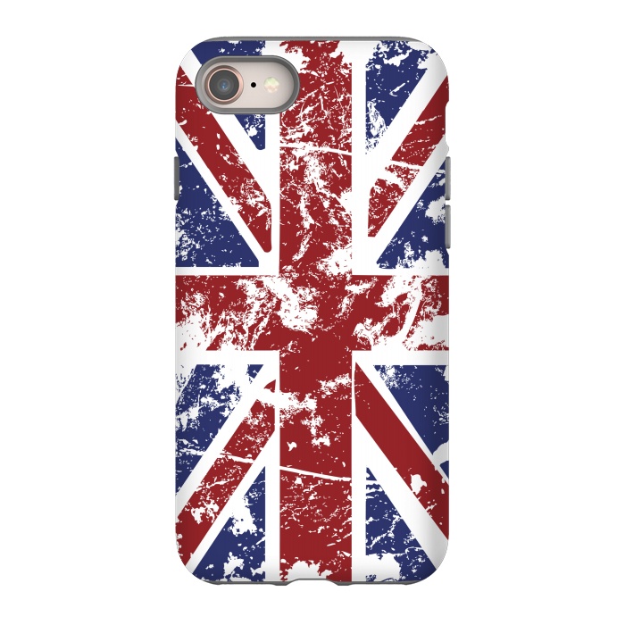 iPhone 8 StrongFit Grunge UK Flag  by Sitchko