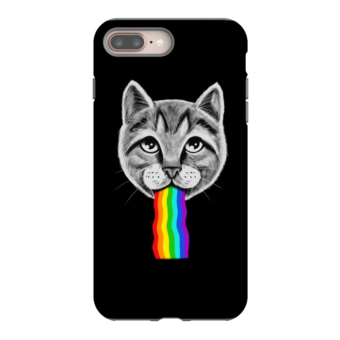 iPhone 8 plus StrongFit Cat rainbow by Coffee Man