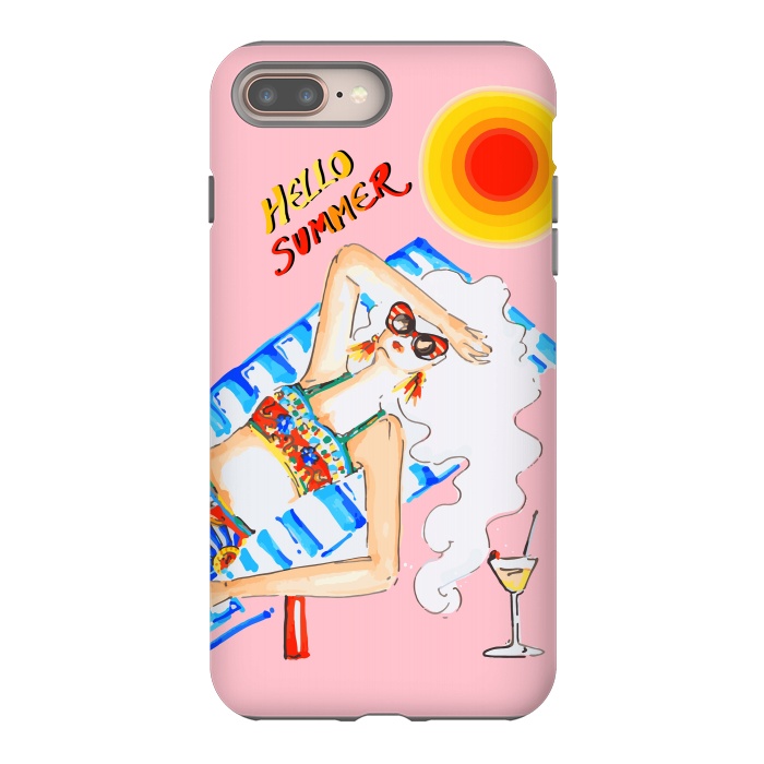 iPhone 8 plus StrongFit Hello Summer by MUKTA LATA BARUA