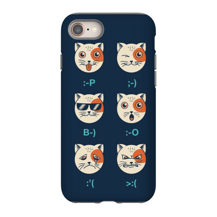 iPhone 8 StrongFit Cat Emoticon by Coffee Man