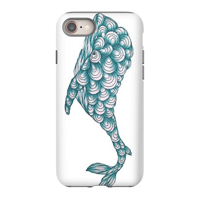 iPhone 8 StrongFit Turquoise Whale by ECMazur 