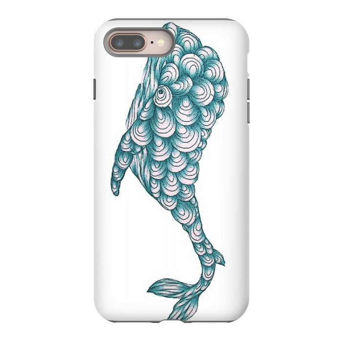 iPhone 8 plus StrongFit Turquoise Whale by ECMazur 