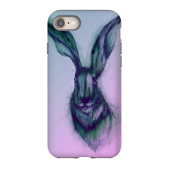 iPhone 8 StrongFit Watercolor Hare by ECMazur 