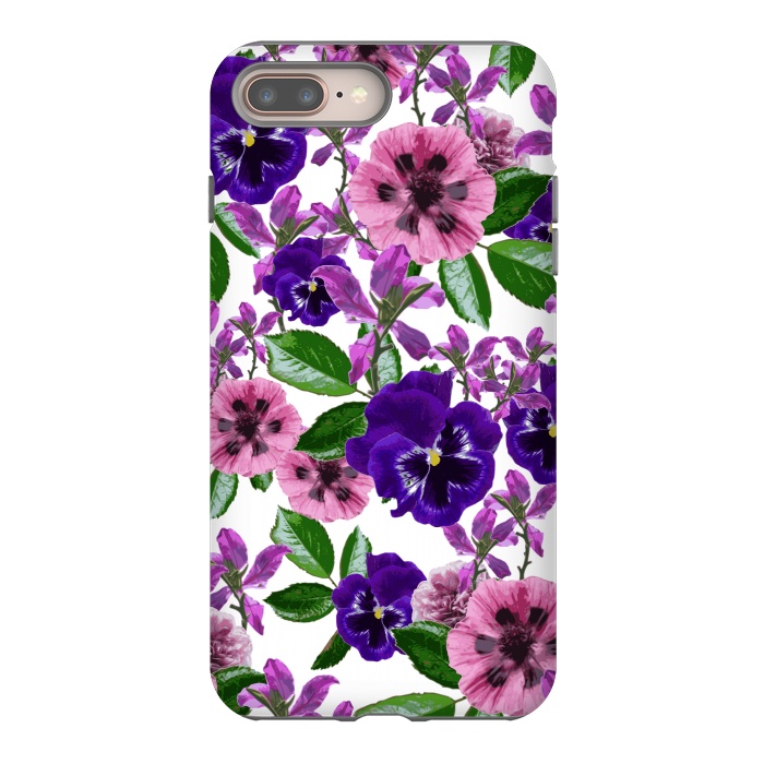 iPhone 8 plus StrongFit White Floral Garden by Zala Farah