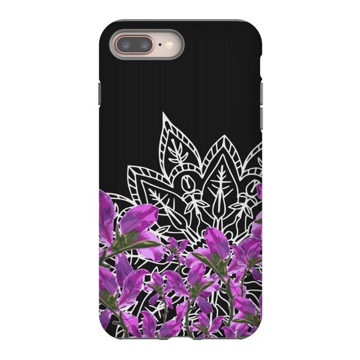 iPhone 8 plus StrongFit Mandala + Purple Vines by Zala Farah