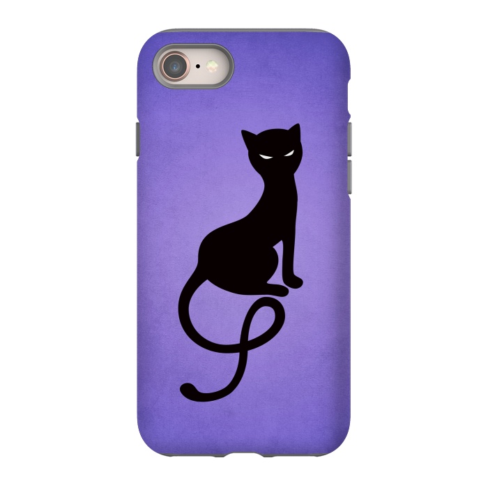 iPhone 8 StrongFit Purple Gracious Evil Black Cat by Boriana Giormova