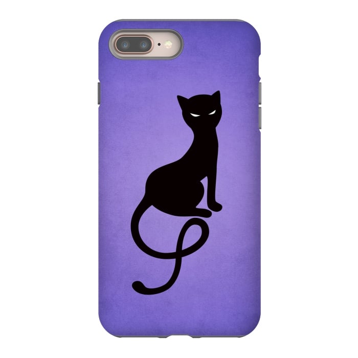 iPhone 8 plus StrongFit Purple Gracious Evil Black Cat by Boriana Giormova