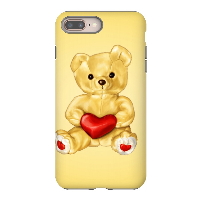 iPhone 8 plus StrongFit Cute Teddy Bear Hypnotist With Heart by Boriana Giormova