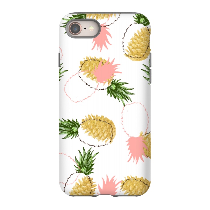 iPhone 8 StrongFit Pineapples & Pine Cones by Uma Prabhakar Gokhale